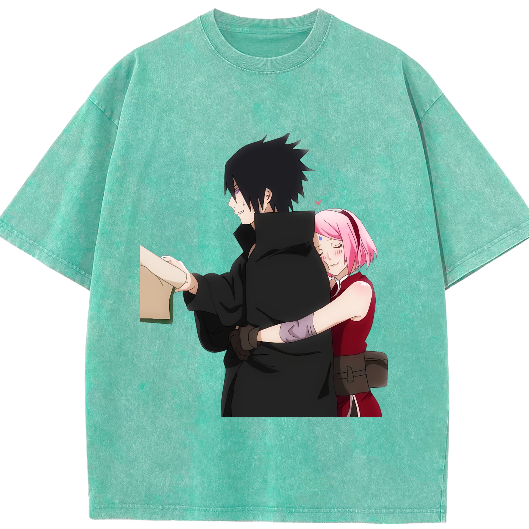 （画像用） NARUTO -ナルト- うちは サスケ Uchiha Sasuke 綿100% ヴィンテージ風 半袖Tシャツ（フロントプリント）